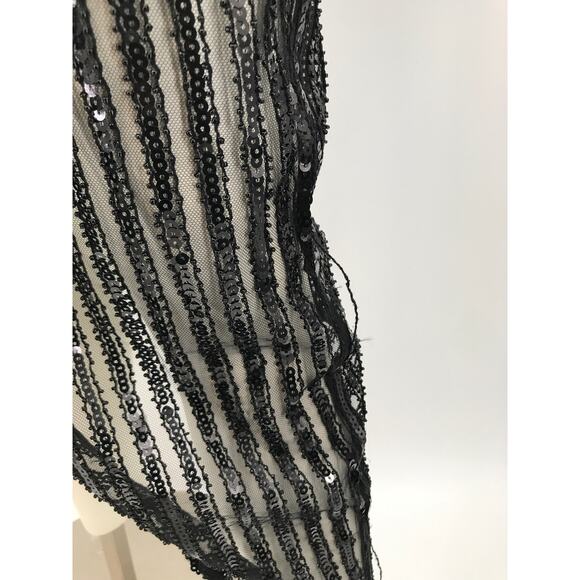 Lovers + Friends Nina Black Sequins Asymmetrical Gown Party Dress XS - Picture 6 of 16